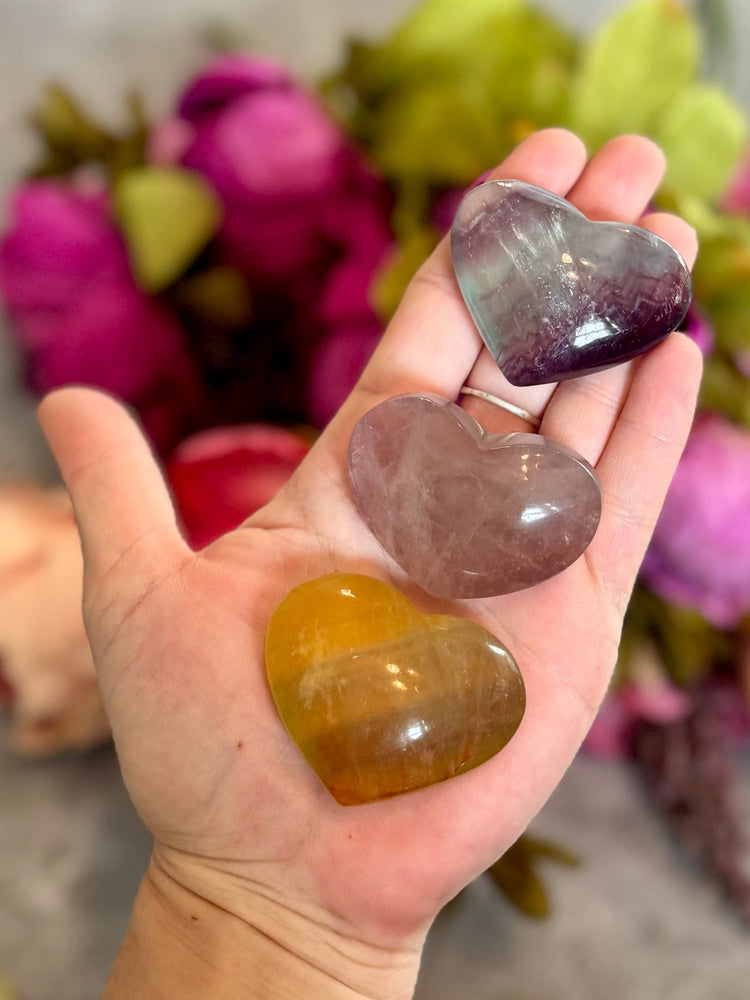 CANDY Fluorite Hearts, Ethically sourced Crystal Hearts (ONLINE ORDER ONLY)