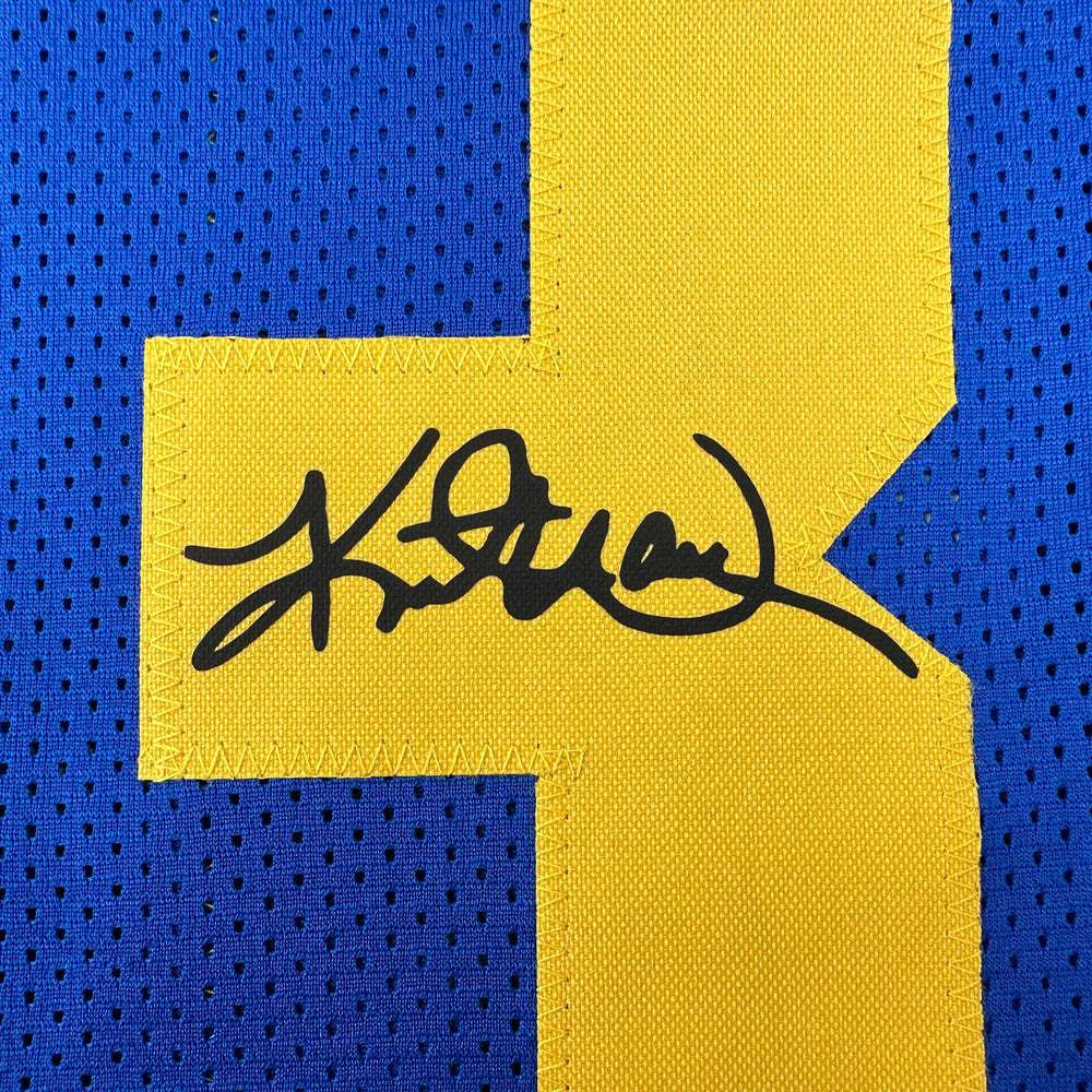 Facsimile Autographed Kurt Warner St. Louis Royal Blue Retro Reprint Laser Auto Football Jersey Size Men's XL (ONLINE ORDER ONLY)