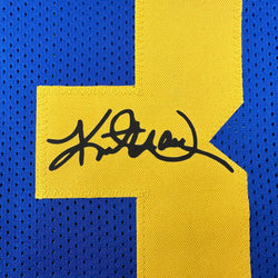 Facsimile Autographed Kurt Warner St. Louis Royal Blue Retro Reprint Laser Auto Football Jersey Size Men's XL (ONLINE ORDER ONLY)