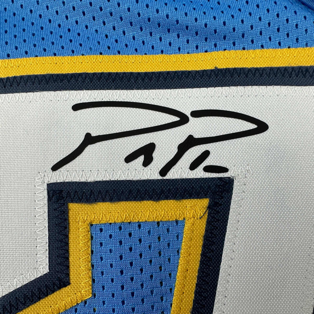 Facsimile Autographed Philip Rivers Los Angeles LA Powder Blue Reprint Laser Auto Football Jersey Size Men's XL (ONLINE ORDER ONLY)