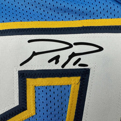 Facsimile Autographed Philip Rivers Los Angeles LA Powder Blue Reprint Laser Auto Football Jersey Size Men's XL (ONLINE ORDER ONLY)
