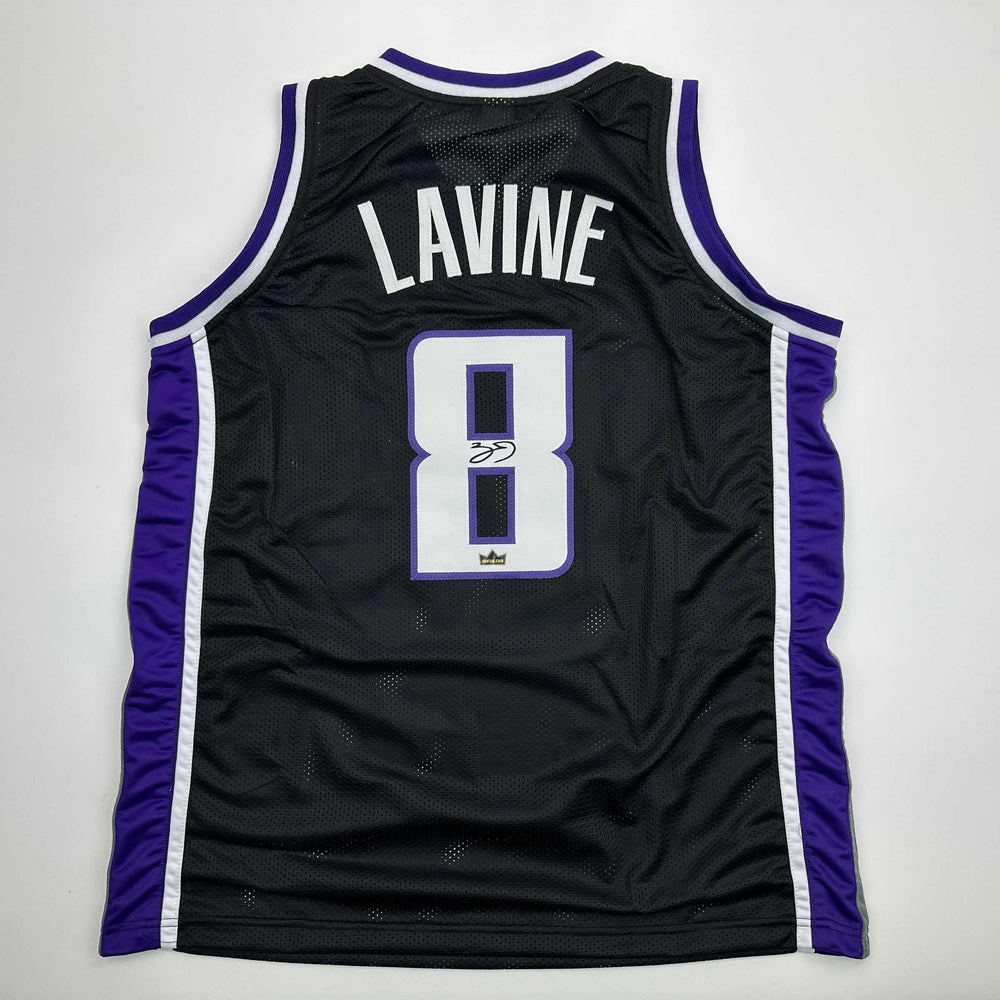 Facsimile Autographed Zach LaVine Sacramento Black Reprint Laser Auto Basketball Jersey Size Men's XL (ONLINE ORDER ONLY)