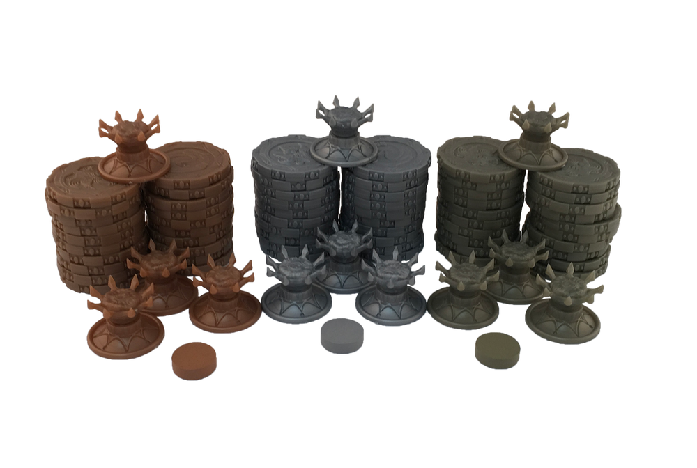 Metallic Plastic Coins & Crowns Set (Cursed Court) (ONLINE ORDER ONLY)