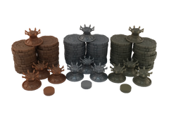 Metallic Plastic Coins & Crowns Set (Cursed Court) (ONLINE ORDER ONLY)