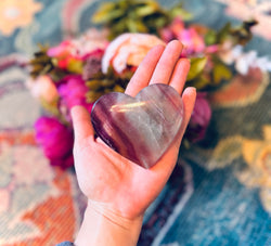 Large CANDY Fluorite Hearts, Ethically sourced Crystal Hearts (ONLINE ORDER ONLY)