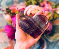 Large CANDY Fluorite Hearts, Ethically sourced Crystal Hearts (ONLINE ORDER ONLY)