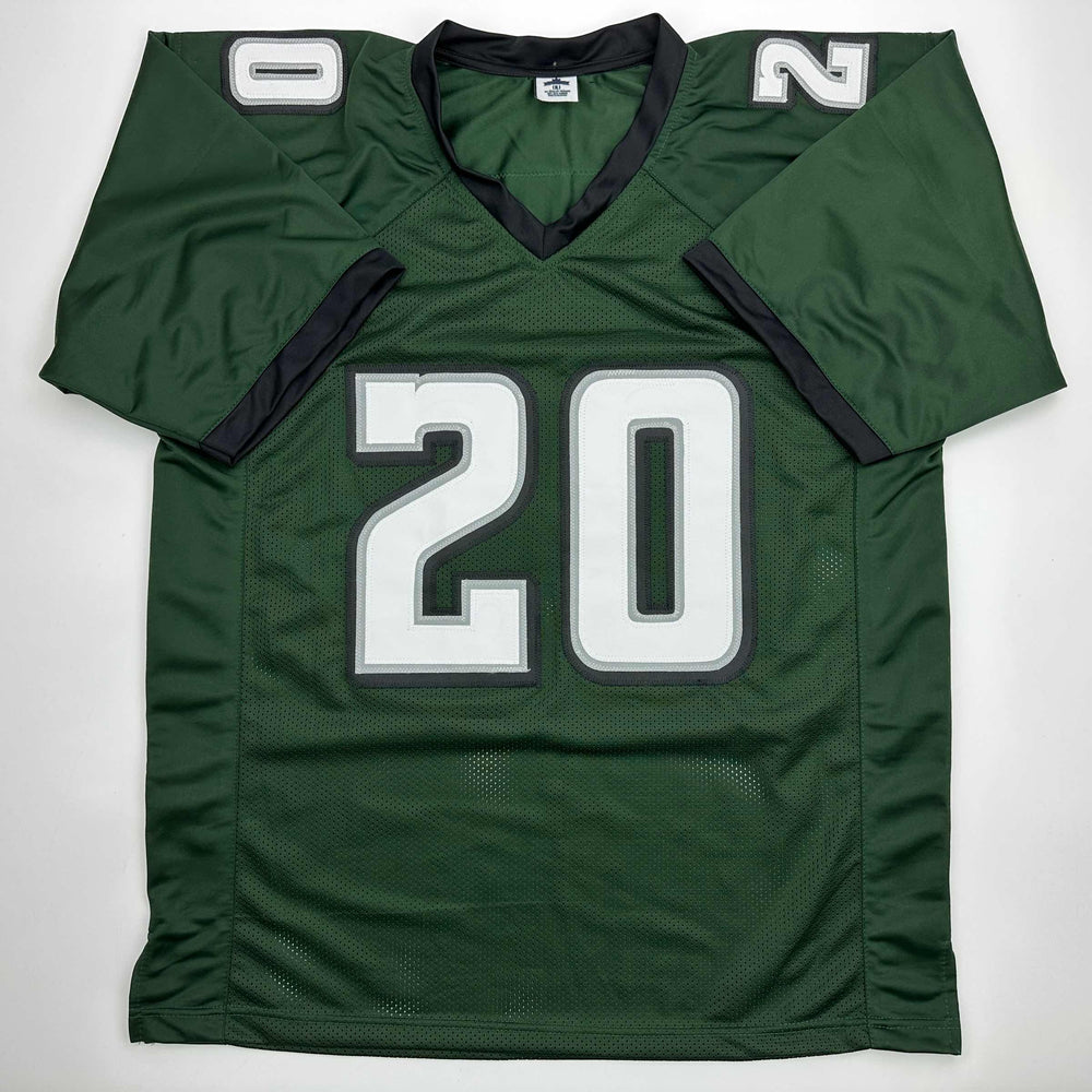 Facsimile Autographed Brian Dawkins Philadelphia Green Reprint Laser Auto Football Jersey Size Men's XL (ONLINE ORDER ONLY)