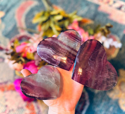 Large CANDY Fluorite Hearts, Ethically sourced Crystal Hearts (ONLINE ORDER ONLY)