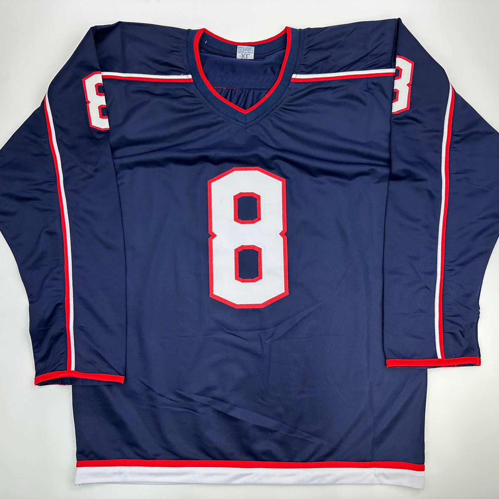 Facsimile Autographed Zach Werenski Columbus Blue Reprint Laser Auto Hockey Jersey Size Men's XL (ONLINE ORDER ONLY)