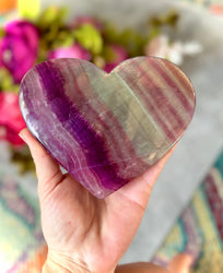 Huge CANDY Fluorite Hearts, Ethically sourced Crystal Hearts (ONLINE ORDER ONLY)