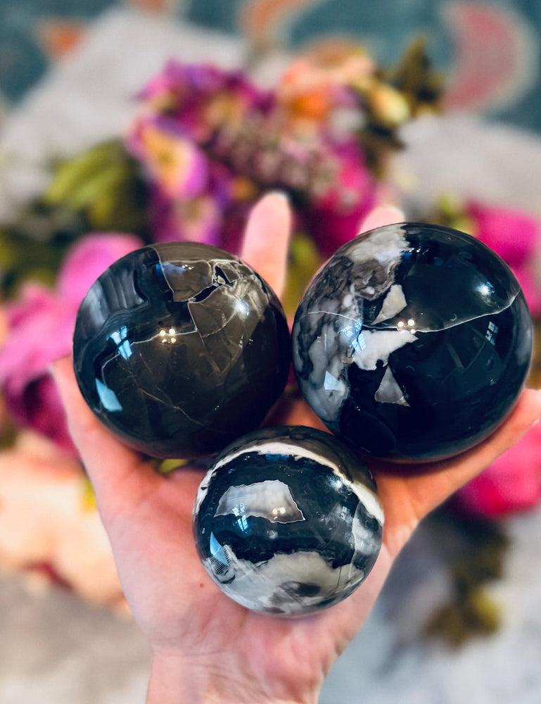 Volcano Agate Crystal Spheres, UV Fluorescent Crystal Balls (ONLINE ORDER ONLY)