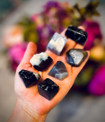 Volcano Agate Tumbled Freecubes, UV Green Fluorescent Minerals (ONLINE ORDER ONLY)