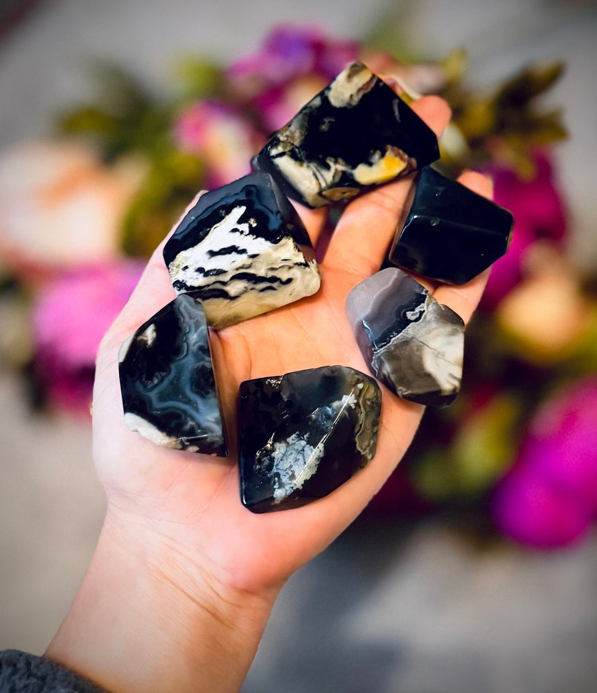 Volcano Agate Tumbled Freecubes, UV Green Fluorescent Minerals (ONLINE ORDER ONLY)