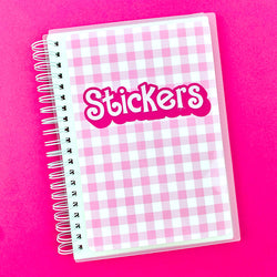 Pink Gingham Reusable Sticker Book (ONLINE ORDER ONLY)