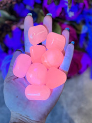 Tumbled Pink Calcite, UV Reactive, Glows Pink, Fluorescent Minerals (ONLINE ORDER ONLY)
