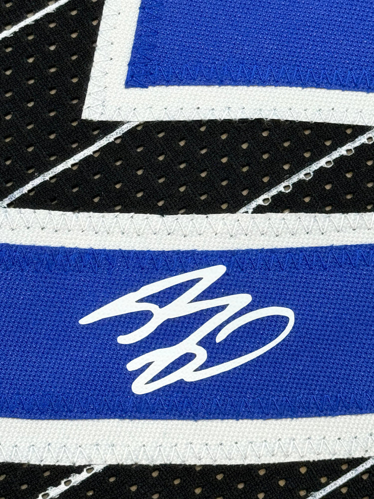 Framed Facsimile Autographed Shaquille Shaq O'Neal 35x39 Orlando Black Pinstripe Reprint Laser Auto Basketball Jersey (ONLINE ORDER ONLY)