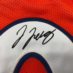 Facsimile Autographed Jerry Jeudy Denver Orange Reprint Laser Auto Football Jersey Size Men's XL (ONLINE ORDER ONLY)