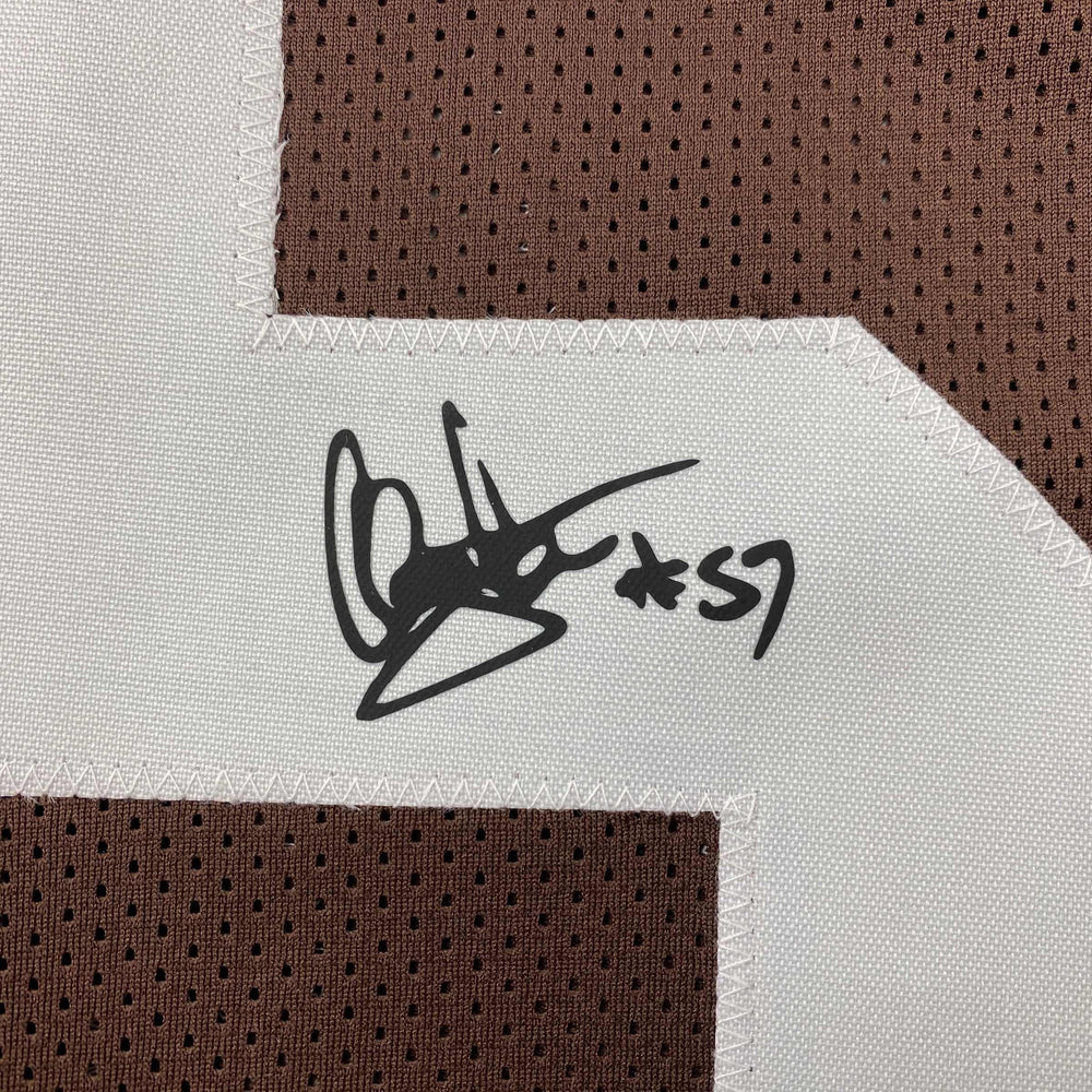 Facsimile Autographed Clay Matthews Jr. Cleveland Brown Reprint Laser Auto Football Jersey Size Men's XL (ONLINE ORDER ONLY)