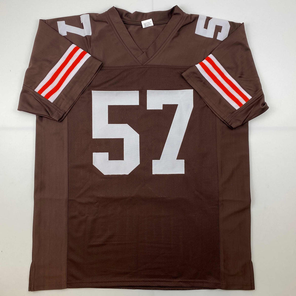 Facsimile Autographed Clay Matthews Jr. Cleveland Brown Reprint Laser Auto Football Jersey Size Men's XL (ONLINE ORDER ONLY)