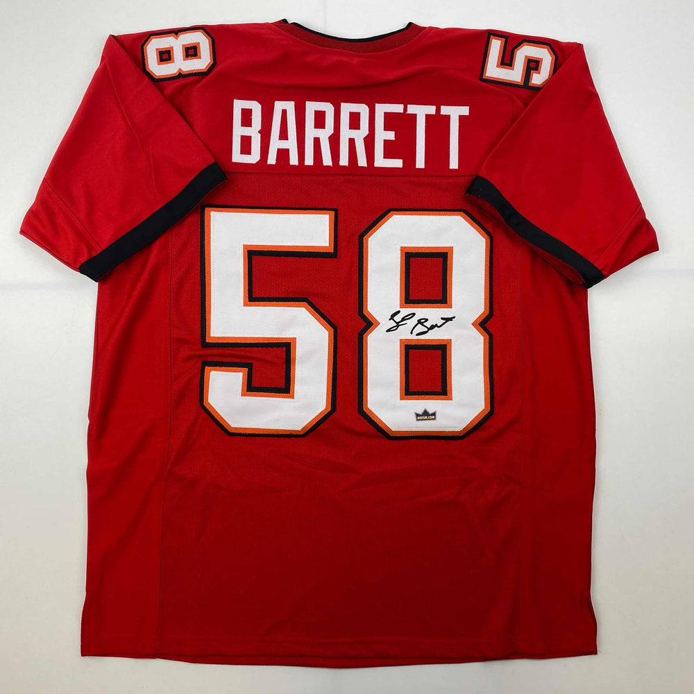 Facsimile Autographed Shaquil Shaq Barrett Tampa Bay Red Reprint Laser Auto Football Jersey Size Men's XL (ONLINE ORDER ONLY)