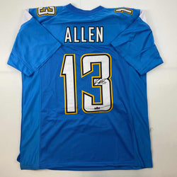 Facsimile Autographed Keenan Allen Los Angeles LA Powder Blue Reprint Laser Auto Football Jersey Size Men's XL (ONLINE ORDER ONLY)
