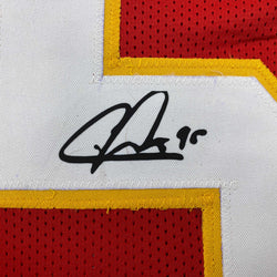 Facsimile Autographed Chris Jones Kansas City Red Reprint Laser Auto Football Jersey Size Men's XL (ONLINE ORDER ONLY)