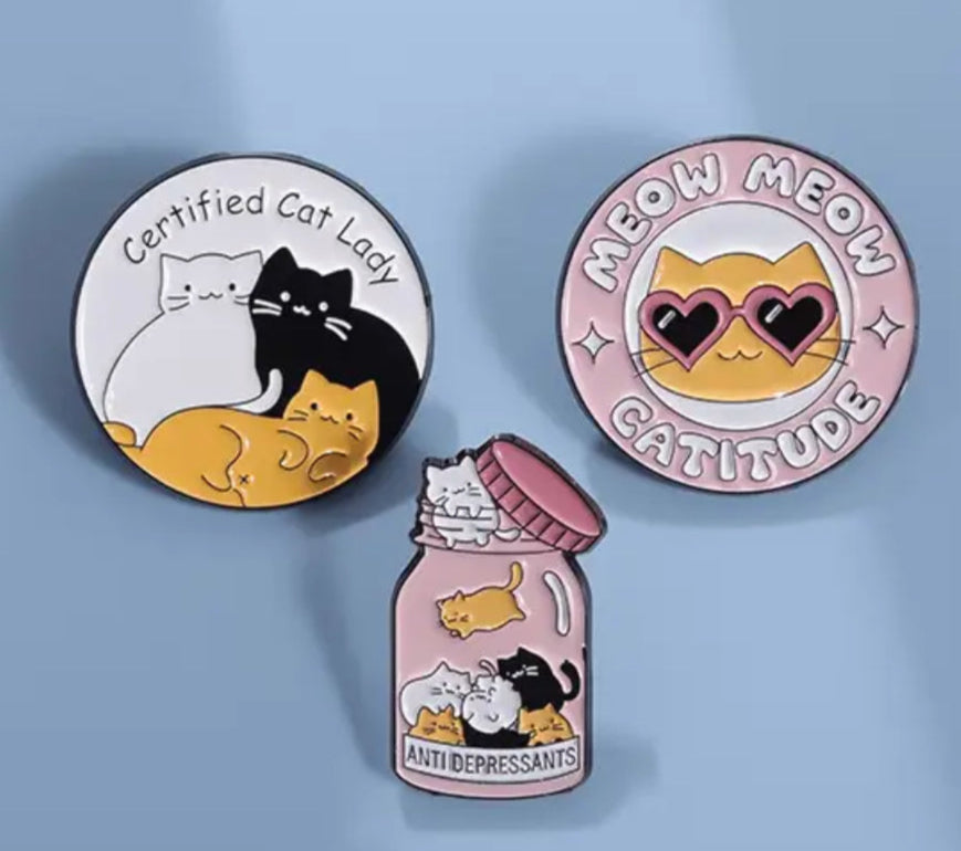 Certified Cat Lady Enamel Pin Set – 3-Pack (Online Order Only)