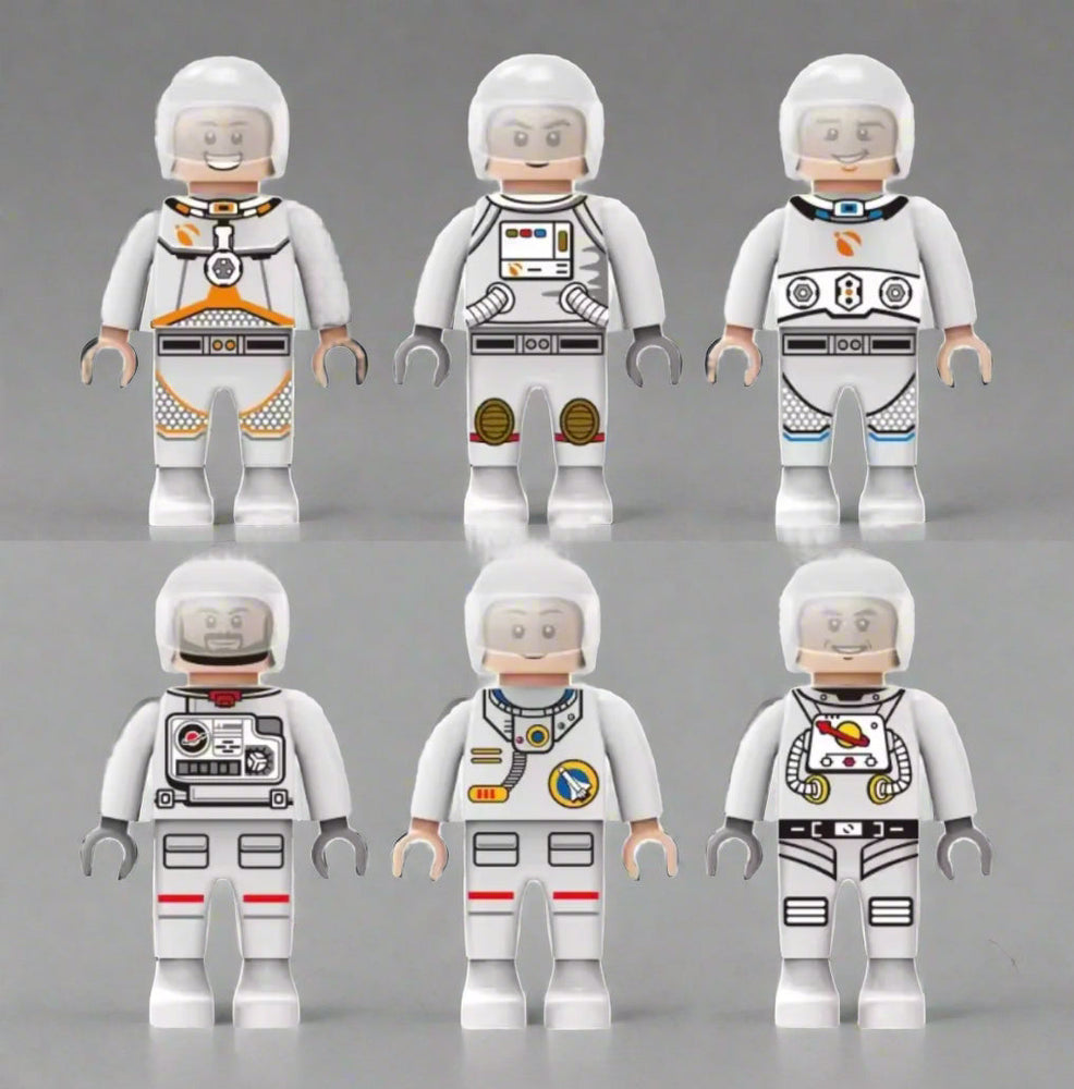 Custom Space Astronaut Minifigures – LEGO-Compatible (6 Variants) (ONLINE ORDER ONLY)