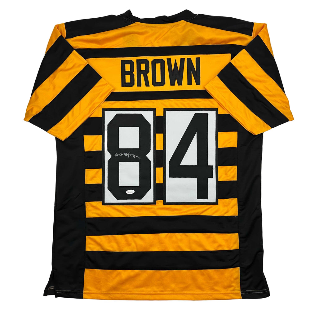 Autographed/Signed Antonio Brown Pittsburgh Bumble Bee Football Jersey JSA COA (ONLINE ORDER ONLY)