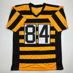 Autographed/Signed Antonio Brown Pittsburgh Bumble Bee Football Jersey JSA COA (ONLINE ORDER ONLY)