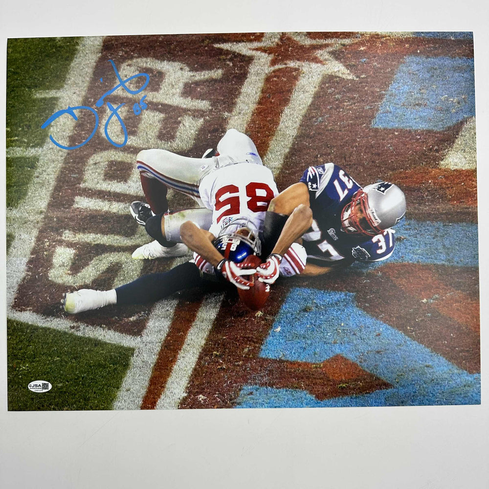 Autographed/Signed David Tyree The Catch Super Bowl XLII New York Giants 16x20 Football Photo JSA COA (ONLINE ORDER ONLY)