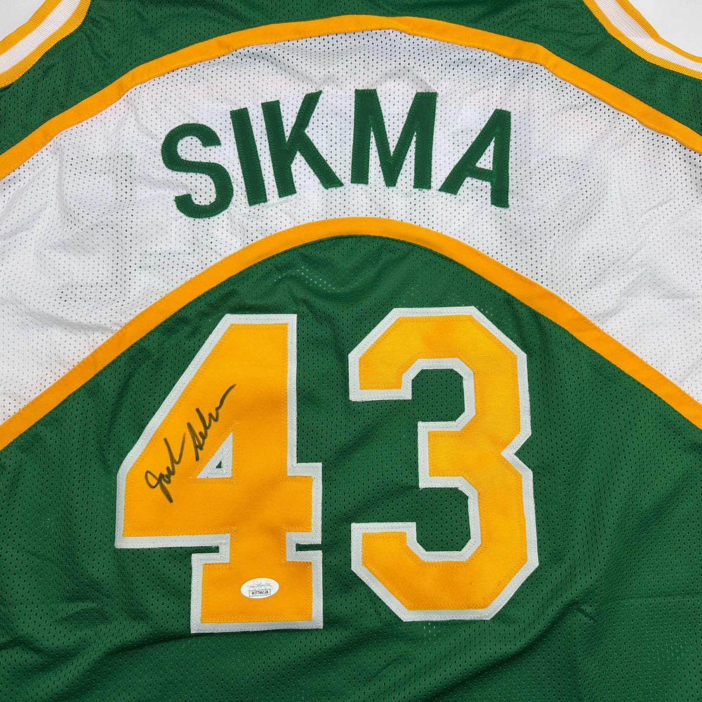 Autographed/Signed Jack Sikma Seattle Green Basketball Jersey JSA COA (ONLINE ORDER ONLY)