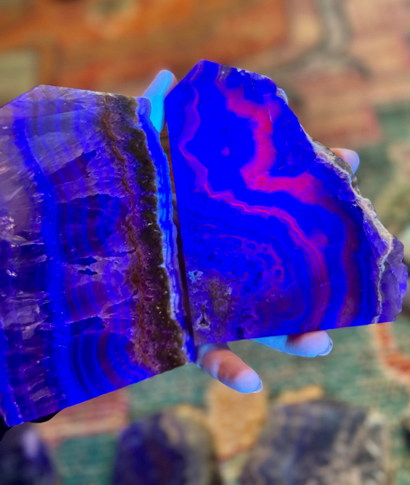 Stunning Fluorite Slices, Fluoresces Pink & Purple (ONLINE ORDER ONLY)