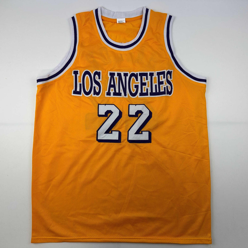 Facsimile Autographed Elgin Baylor Los Angeles LA Yellow Reprint Laser Auto Basketball Jersey Size Men's XL (ONLINE ORDER ONLY)