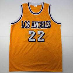 Facsimile Autographed Elgin Baylor Los Angeles LA Yellow Reprint Laser Auto Basketball Jersey Size Men's XL (ONLINE ORDER ONLY)