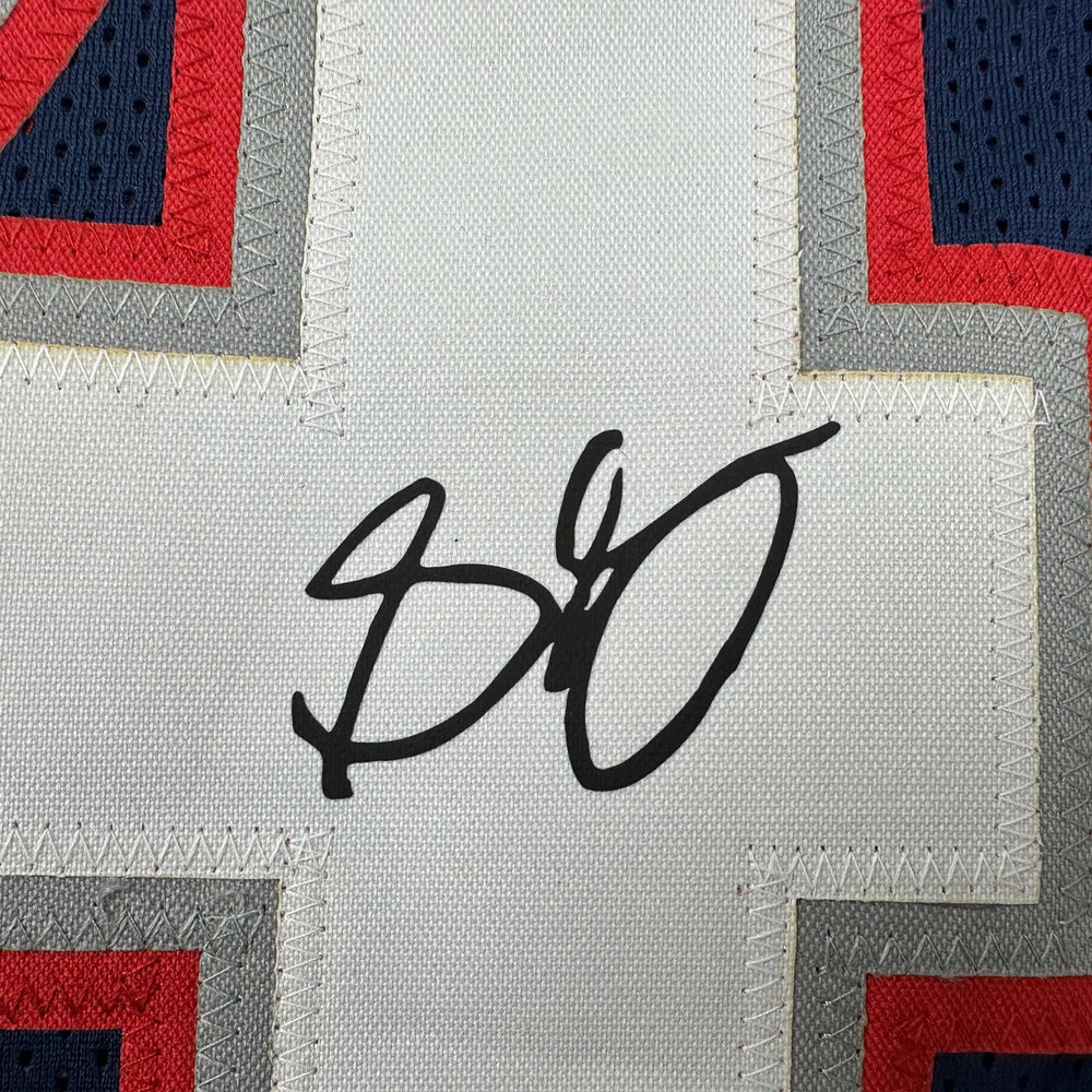 Facsimile Autographed Stephon Gilmore New England Blue Reprint Laser Auto Football Jersey Size Men's XL (ONLINE ORDER ONLY)