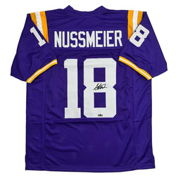 Facsimile Autographed Garrett Nussmeier LSU Purple Reprint Laser Auto College Football Jersey Size Men's XL (ONLINE ORDER ONLY)