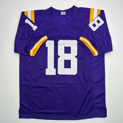 Facsimile Autographed Garrett Nussmeier LSU Purple Reprint Laser Auto College Football Jersey Size Men's XL (ONLINE ORDER ONLY)