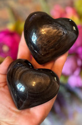 Silver Obsidian Crystal Hearts (ONLINE ORDER ONLY)