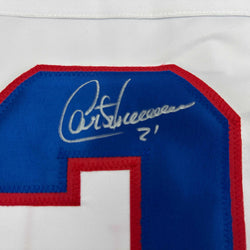 Autographed/Signed Guy Carbonneau Montreal White Hockey Jersey JSA COA (ONLINE ORDER ONLY)