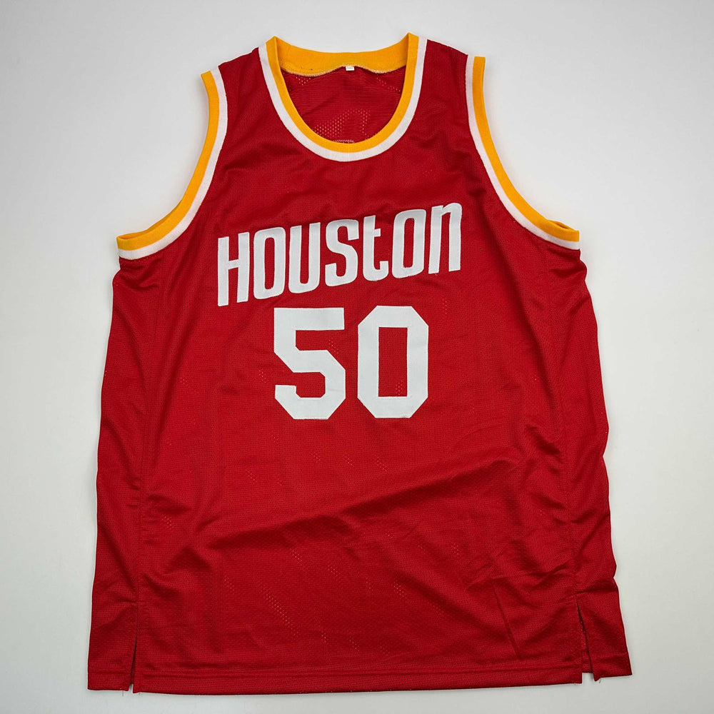 Autographed/Signed Ralph Sampson Houston Red Basketball Jersey JSA COA (ONLINE ORDER ONLY)