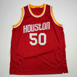 Autographed/Signed Ralph Sampson Houston Red Basketball Jersey JSA COA (ONLINE ORDER ONLY)