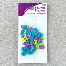 1492 Teeny Weeny Butterflies - Favorite Findings - 2 Hole Button - - Blue Purple Green (ONLINE ORDER ONLY)