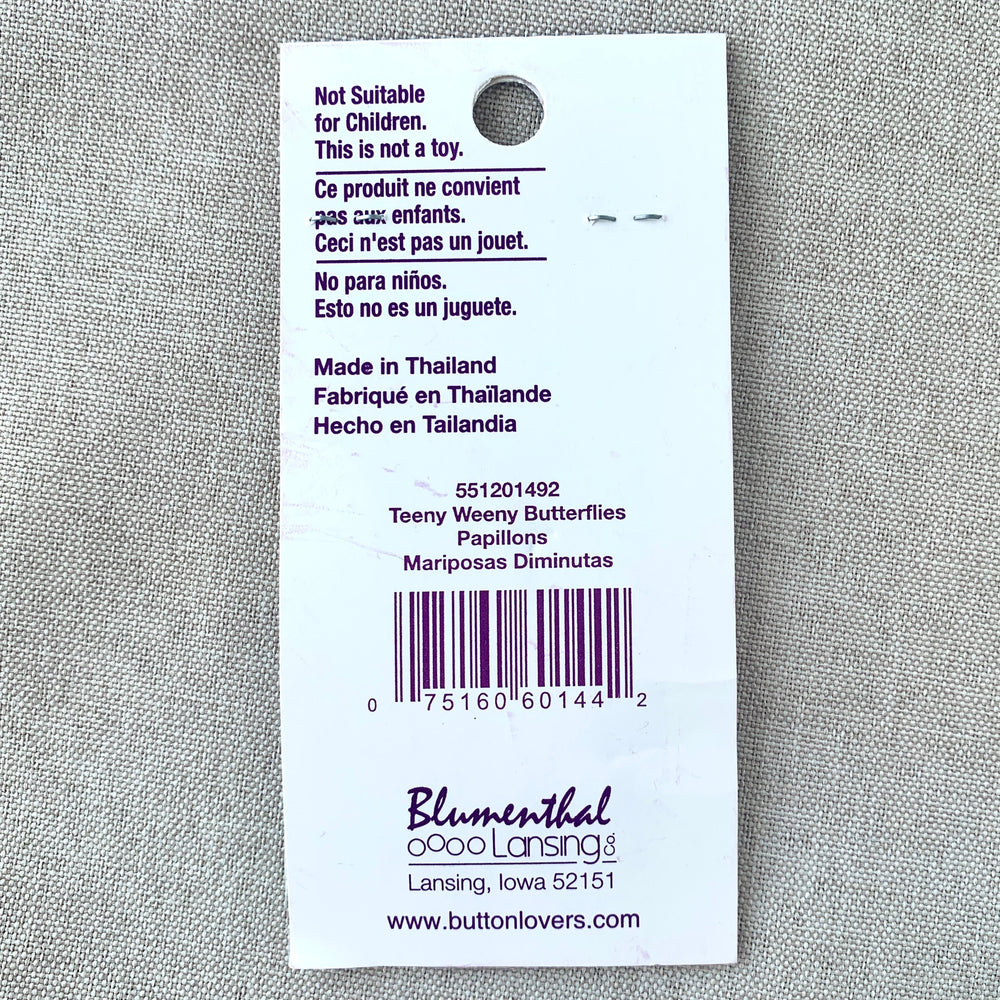 1492 Teeny Weeny Butterflies - Favorite Findings - 2 Hole Button - - Blue Purple Green (ONLINE ORDER ONLY)