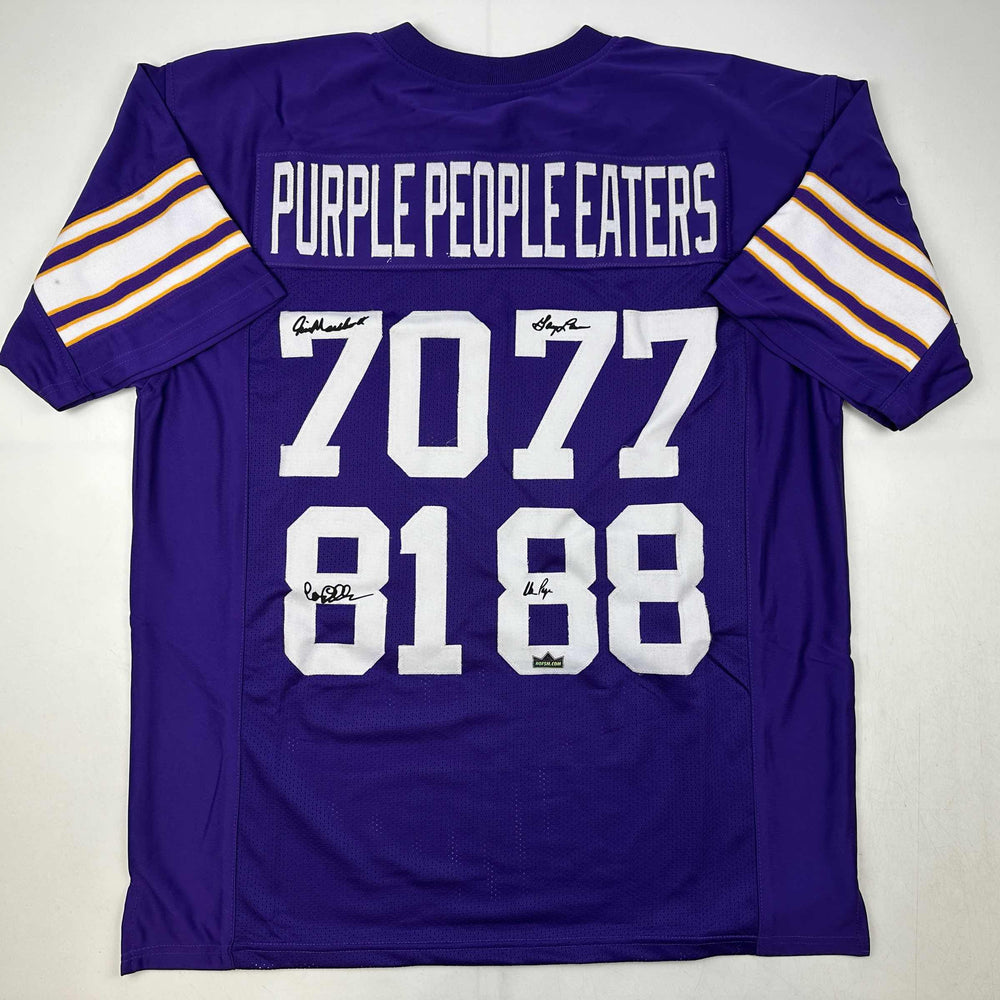 Facsimile Autographed Purple People Eaters Minnesota Purple Reprint Laser Auto Football Jersey Size Men's XL (ONLINE ORDER ONLY)