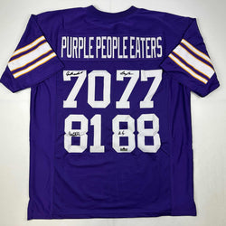 Facsimile Autographed Purple People Eaters Minnesota Purple Reprint Laser Auto Football Jersey Size Men's XL (ONLINE ORDER ONLY)
