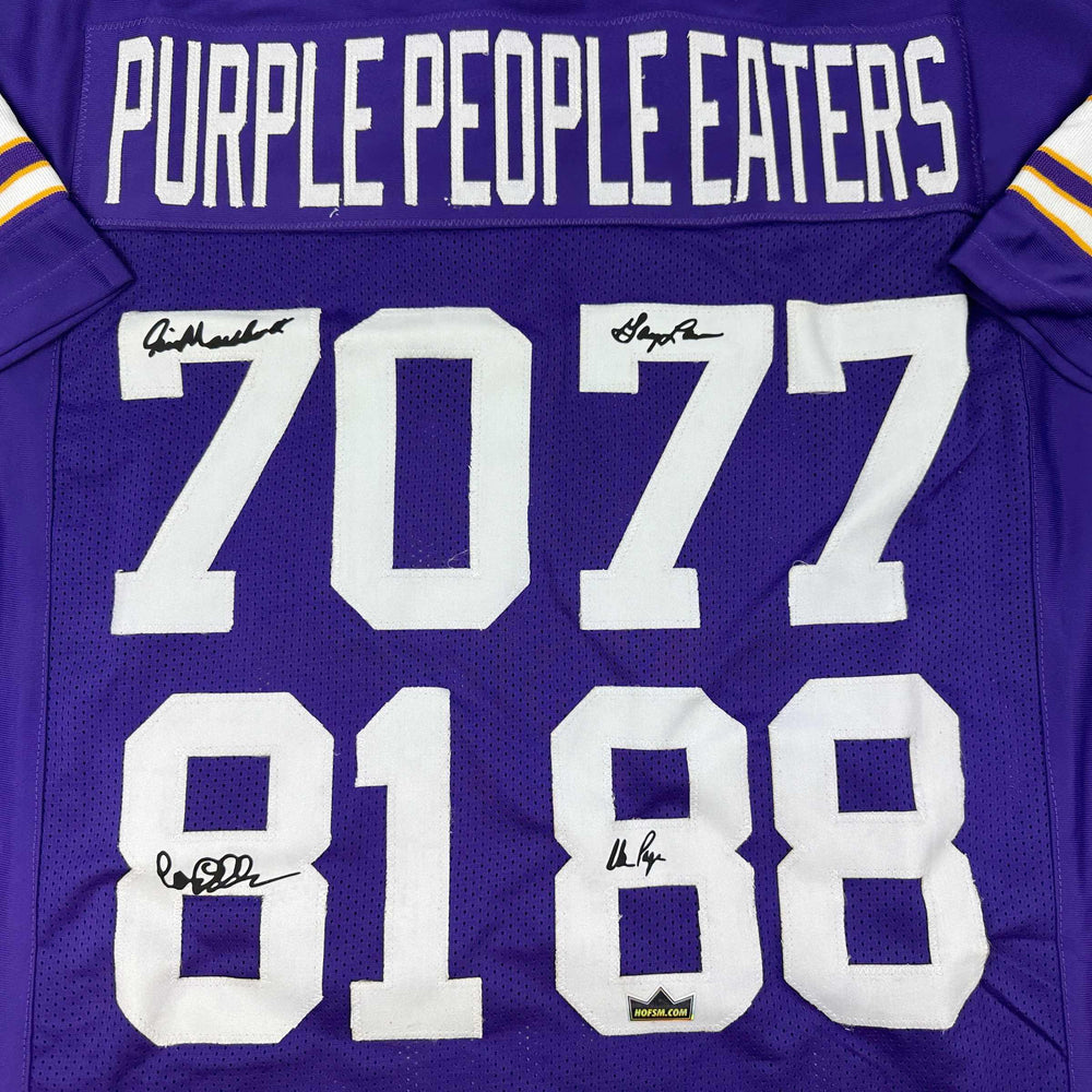 Facsimile Autographed Purple People Eaters Minnesota Purple Reprint Laser Auto Football Jersey Size Men's XL (ONLINE ORDER ONLY)