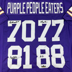 Facsimile Autographed Purple People Eaters Minnesota Purple Reprint Laser Auto Football Jersey Size Men's XL (ONLINE ORDER ONLY)