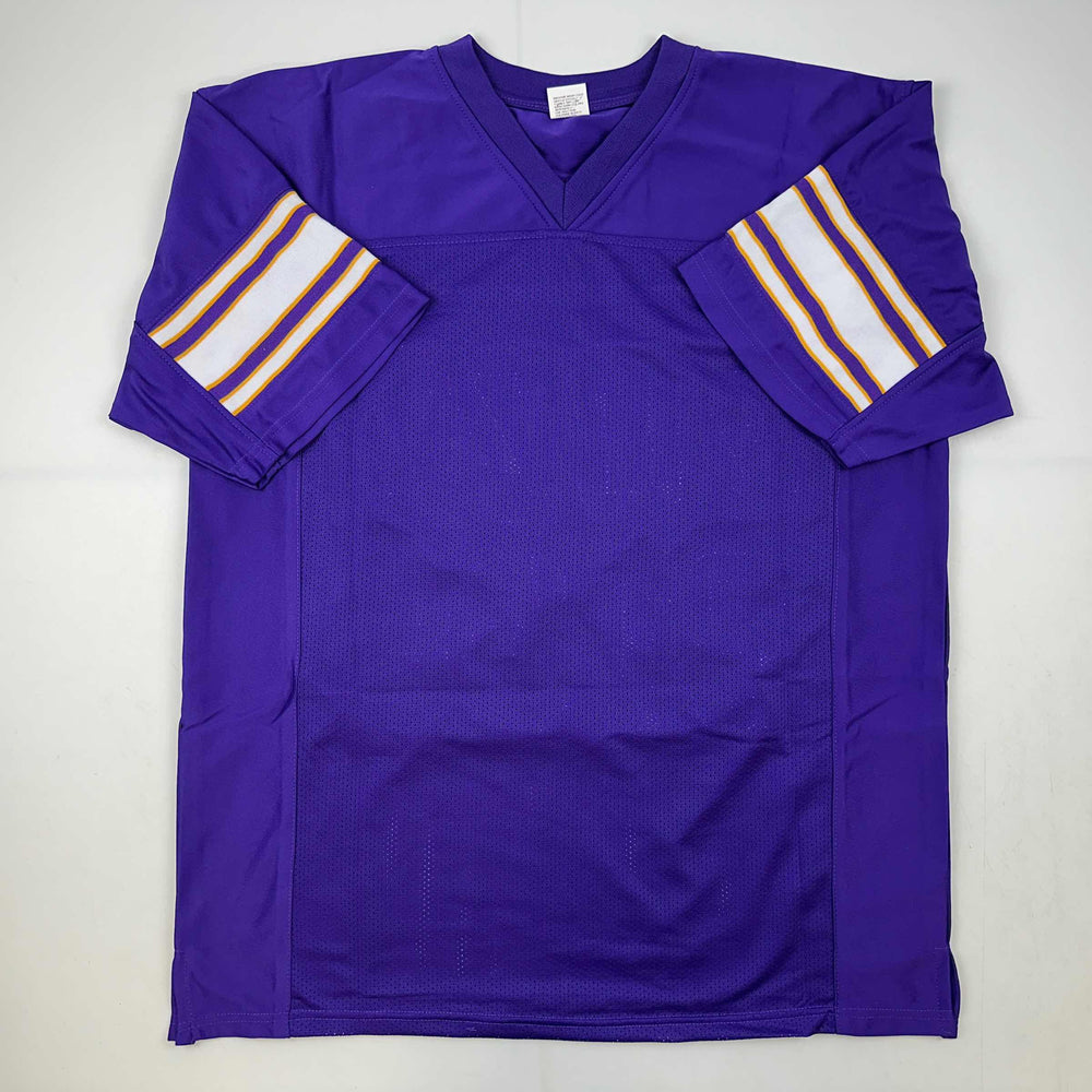 Facsimile Autographed Purple People Eaters Minnesota Purple Reprint Laser Auto Football Jersey Size Men's XL (ONLINE ORDER ONLY)