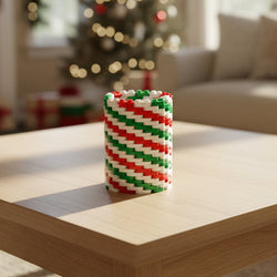 Short Holiday Pattern Modular Vase – Built with LEGO®-Compatible Bricks (ONLINE ORDER ONLY)